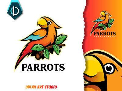 parrot logo design 3d animal animation art bird brand identity branding creatife design graphic design illustration illustrator logo logodesign logotype motion graphics parrtos ui vector