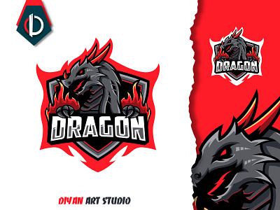 dragon esport logo design 3d animation beast brand identity branding dagon design esport graphic design illustration illustrator logo logodesign logotype modern motion graphics predator ui vector