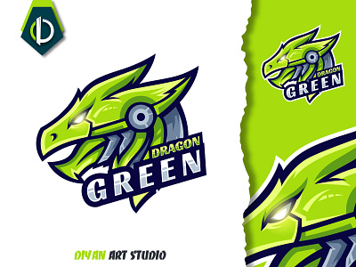 green dragon logo design