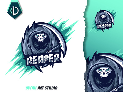 Reaper logo design 3d animation brand identity branding design graphic design illustration illustrator logo logodesign motion graphics reaper reaper logo skull logo ui vector