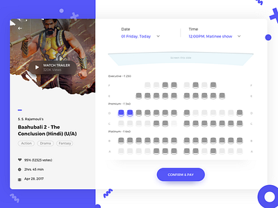 Movie Seat Booking app booking experience landing page movie pay show tv ui video visual design web
