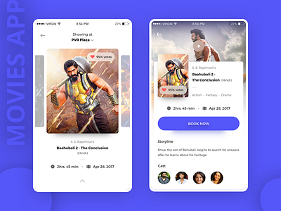 Movie App - IOS app booking design experience ios landing movie page pay ui video visual