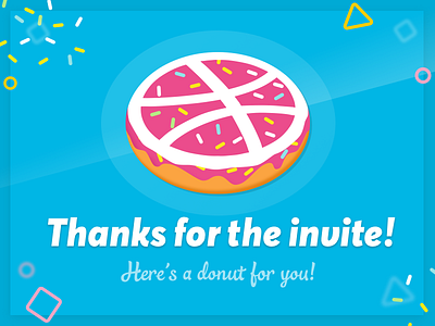 Debut Donut cute debut donut dribbble illustration invite