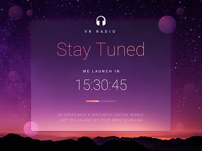 Countdown Timer - Day 014 coming soon countdown timer counter dailyui landing page radio sky space transparent ui ux web