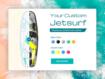 Customize Product - Day 033 blueprint color custom customize dailyui jetsurf product sea surf web wireframe