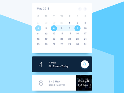 Schedule - Day 071 071 app blue calendar card dailyui event schedule