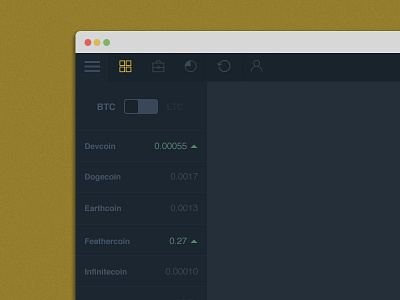 Menu Platform bitcoin dark flat icon menu ui ux