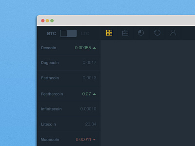 Menu Platform V2 bitcoin dark flat icon menu ui ux