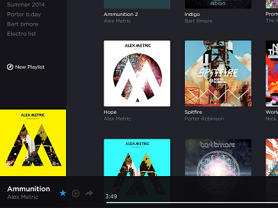 Musical streaming web app dark flat music player sound web app