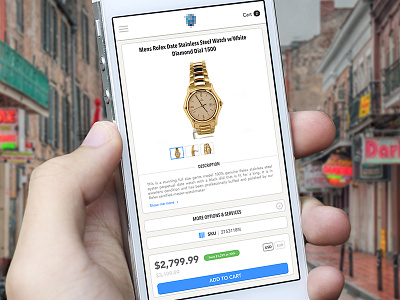Mobile product page approach clock mobile product rolex ui ux