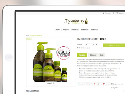 Macadamia - Product Page ebusiness ipad oil prestashop responsive