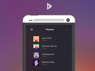 Bitzik - Mobile App (Playlist) app bitcoin bitzik dark flat landing mobile music playlist