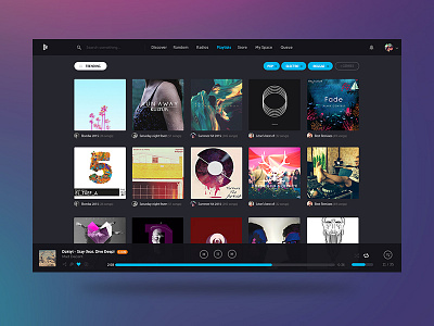 Bitzik - New Playlist view bitcoin bitzik dark flat like music playlist song