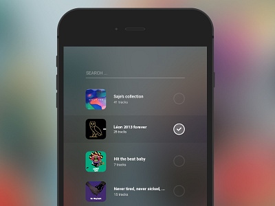 Add to playlists app bitzik flat ios mobile