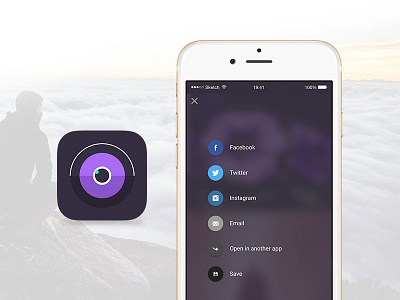 Photo Mobile App - Icon & share screen