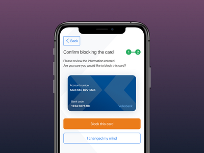 Confirm blocking ... app card design iphone x mobile ui