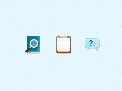 Few icons book conversation crisp faq help icon icons note notebook paper search talk