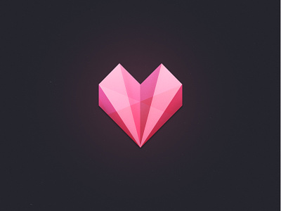 Heart_app splash page app diamond glass glow heart icon ios iphone loading logo red splash stone