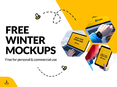 Free Winter Mockups with Apple Devices