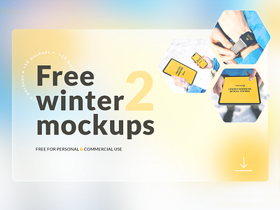 Free Winter Mockups with Apple Devices adobe photoshop apple company download free freebie glass glassmorphic glassmorphism hand iphone mockup people photo photoshop psd