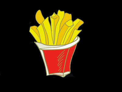 French Fries background black box card design food icon illustration logo red yellow