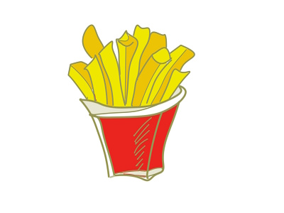 French Fries brown card design food icon illustration logo vector white yellow