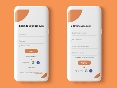 Login and Sign Up page 001 app dailyui login sign up ui