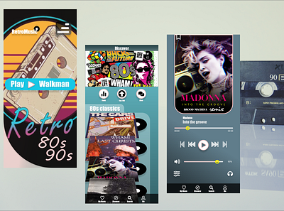 Retro Music app adobe xd app design landing page retro ui ux web