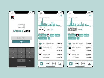 Emerald Bank App app bank bank app banking bankingapp design finance hide hide and show ui ux