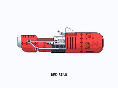 Red Star 24 bulet car icon illustrators moto red star wars