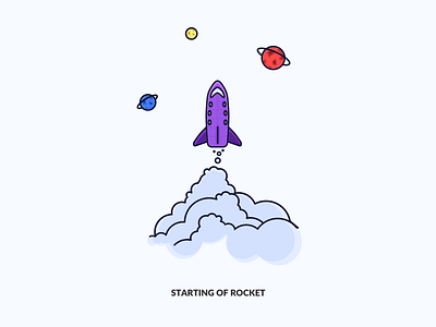 Starting Of Rocket block cartoon controller creative game icons illustration outline overcome smile sticker