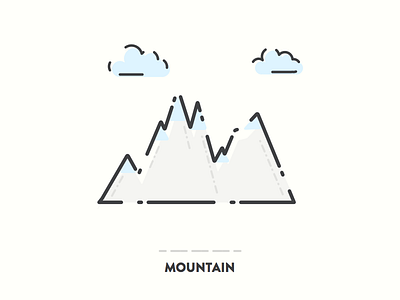 Mountain air clouds discover fast icon illustration outline