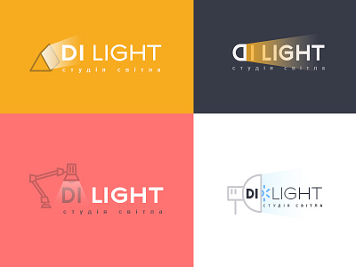 Dilight logotype ai color light lighting logo orange psd red silver studio white