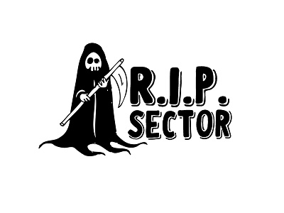 R.I.P. Sector branding design flat icon illustration lettering logo type typography ui ux vector