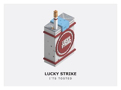 Lucky Strike cigarettes icon illustration lucky men package shading smoke strikes texture tosted