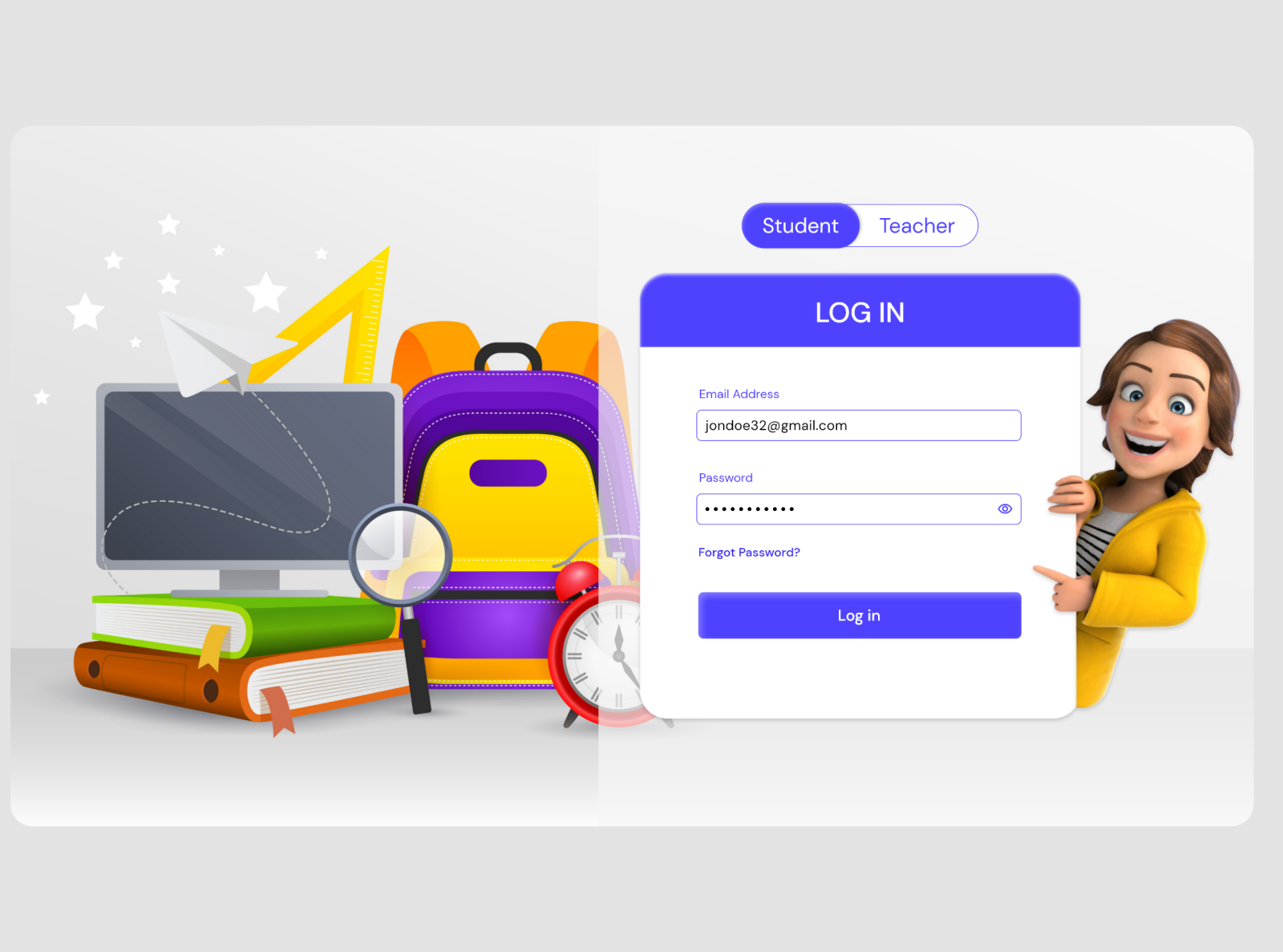 E- Learning Login Screen by Keshav Kirupa on Dribbble