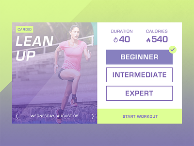 Fitness Card calories cardio duration e commerce fitness product card ui ui widgets user interface web design widgets workout