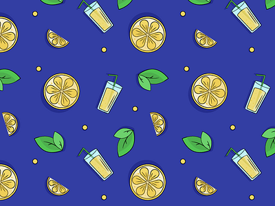 Lemon Pattern fresh drink pattern fruits pattern illustration lemon lemon lemonade lemon pattern lemonade pattern summer vector graphic yellow