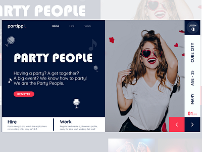 Party_hiring_site design illustration logo mobile app design ui ui design uiux ux ux design xd design