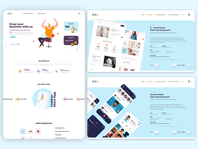 Portfolio Website illustration mobile app design ui design uiux ux design xd design