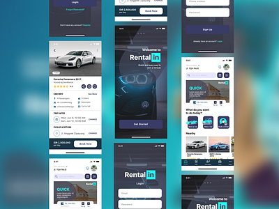 Rental In: Car Rent App 3d branding graphic design ui