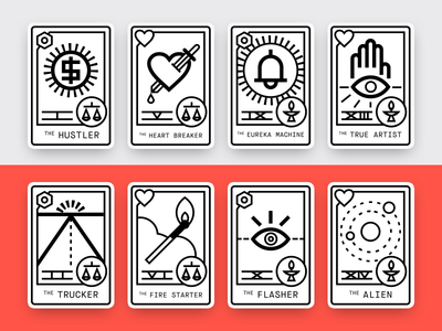Format Creative Personas — Full Set card graphic horoscope icon illustration tarot vector