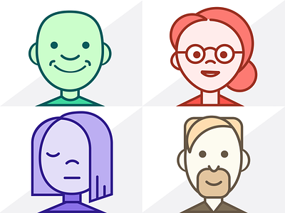 Customer Personas caricature customer face flat graphic illustration people person persona portrait vector