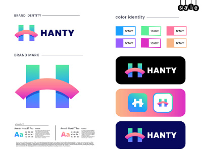 HANTY Logo Branding Design 2d abstract logo brand identity branding agency branding and identity colorful logo design gradient logo h logo h logo branding h modern logo lettermark logo concept logo mark logo trends 2021 minimalist modern logo monogram logo typography visual identity