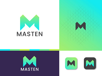 MASTEN modern logo branding/M letter mark abstract logo app logo brand identity branding agency colorful logo company logo creative m logo flat logo gradients m logo logo design m m grid logo m letter logo m modern logo m negative space logo masten minimal logo professional m logo unique logo wordmark logo