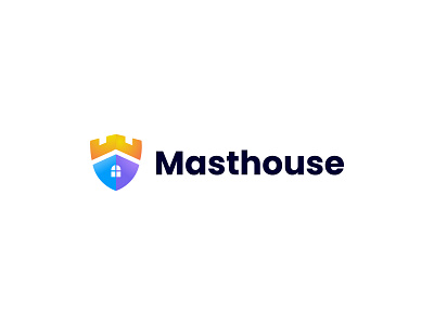 MastHouse logo design - Next level work brand identity branding design family friendly fun gradient graphic design home home m modern logo house house logo icon logo logo designer logos logos and branding m letter real state real state logo trend 2021