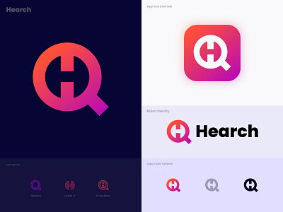 Hearch Modern Logo Design. abstract brand identity branding design h logo h modern logo icon illustration letter h logo letter logo logo logodesign logodesigner logoinspioration logos logotype modern logo search logo typography ui