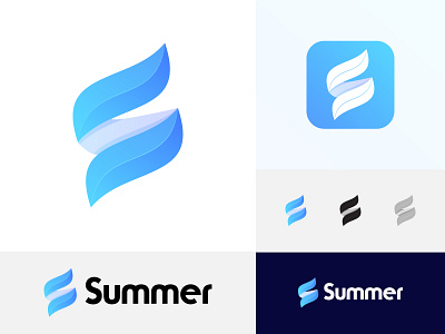 Summer Logo Design ( Unused Logo ) abstract bold brand identity creative logo designer dynamic ecommerce gradient hire logo designer illustration logo logo mark logo trends 2021 logos modern professional s logo s modern logo simple summer technology