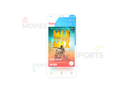 mesDapp app design booking booking app events film iphone x landing page mobile movie ui ux