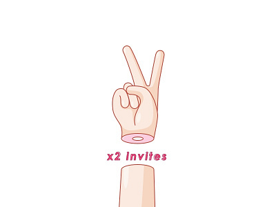 2x Dribbble invites draft dribbble giveaway hand illustration invitation invite